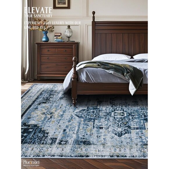 ✨Home Grey Area Rug Door Mat Entryway Small Soft Slip Washable Oriental Carpet - Picture 6 of 8